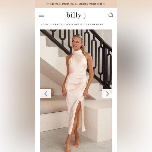 Billy J Kendall Maxi Dress - Champagne US 4-6 - Picture 1 of 3
